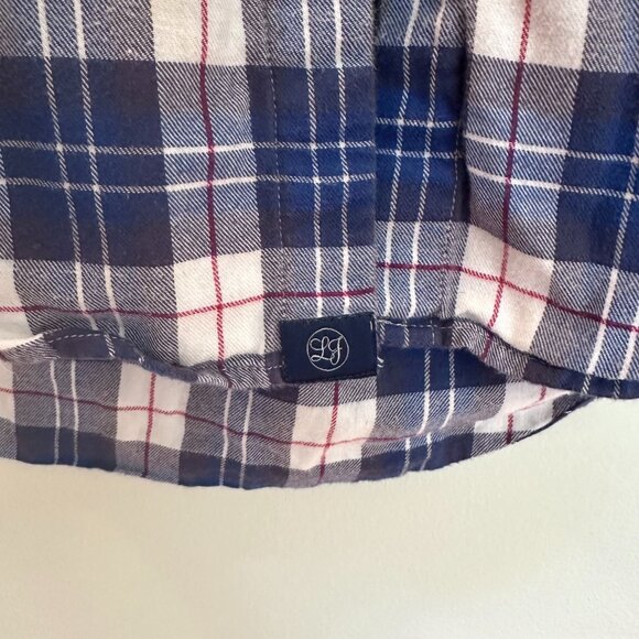 Lauren James plaid collared long sleeve button up shirt, blue white and red size - Picture 7 of 12